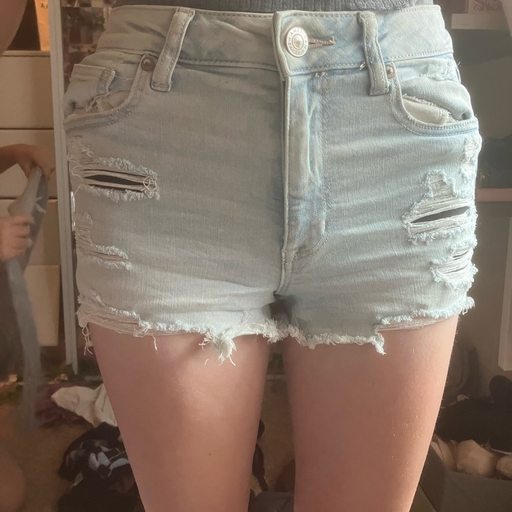 Denim cut off shorts